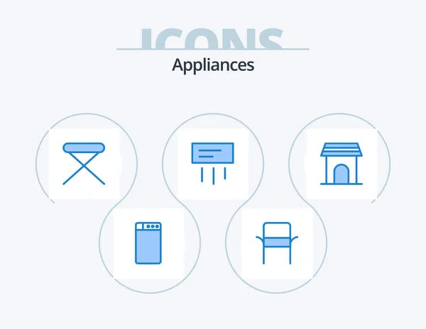 Appliances Blue Icon Pack Icon Design Appliances Apartment House Home — Stockový vektor