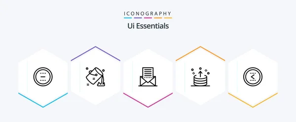 Essentials Line Icon Pack Including Export Arrow Fill Letter Envelope — 图库矢量图片