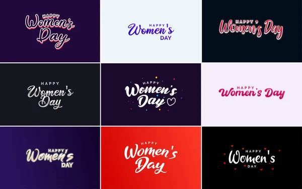 Abstract Happy Women Day Logo Women Face Love Vector Logo — Stockvector