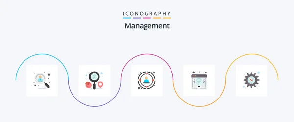 Management Flat Icon Pack Including Idea Browser Search Strategic Network — Vettoriale Stock