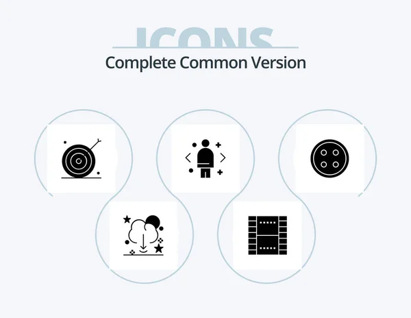 Complete Common Version Glyph Icon Pack Icon Design Direction Compare — Vetor de Stock