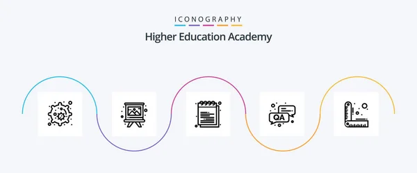 Academy Line Icon Pack Including Ruler Design Education Question Answer — Stockový vektor