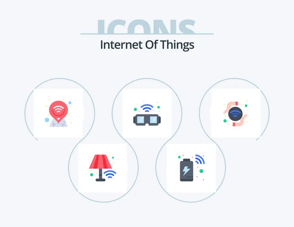 Internet Things Flat Icon Pack Icon Design Hands Smart Internet — 图库矢量图片
