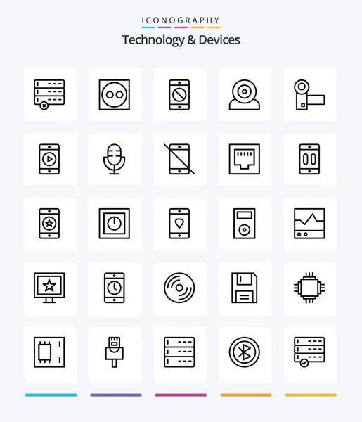 Creative Devices Outline Icon Pack Devices Technology Devices Hardware Devices — Vetor de Stock