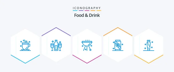 Food Drink Blue Icon Pack Including Food Drinks Drink Food — Vector de stock