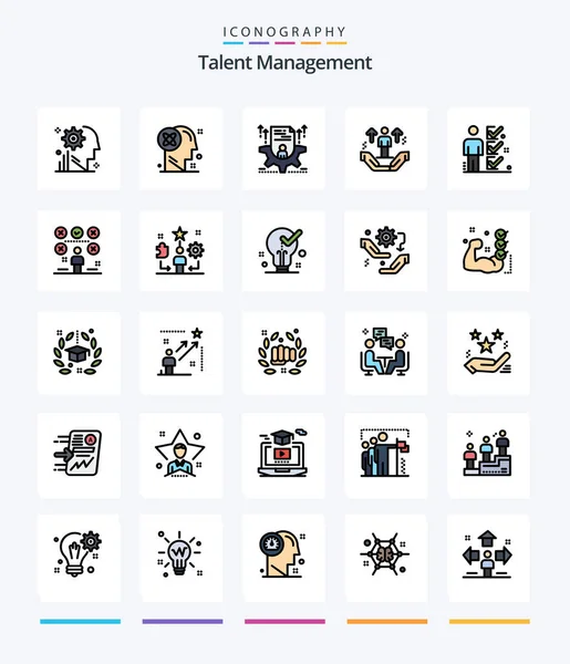 Creative Talent Management Line Filled Icon Pack Man User Solution — Vetor de Stock