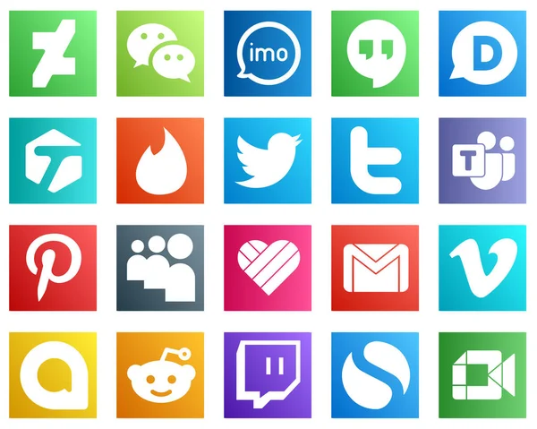 High Resolution Social Media Icons Likee Pinterest Disqus Tweet Icons — Stock Vector