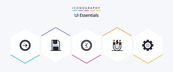 Essentials Filledline Icon Pack Including Interface Creative Interface Previous Interface — Stockový vektor