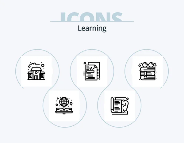 Learning Line Icon Pack Icon Design Physics Formula Board Degree — Stockvector