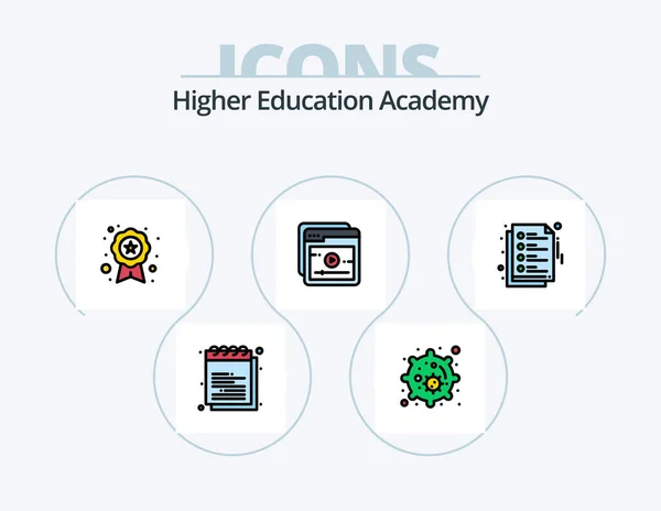 Academy Line Filled Icon Pack Icon Design Books Notes Apple — стоковый вектор