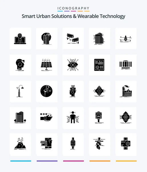 Creative Smart Urban Solutions Wearable Technology Glyph Solid Black Icon — Archivo Imágenes Vectoriales