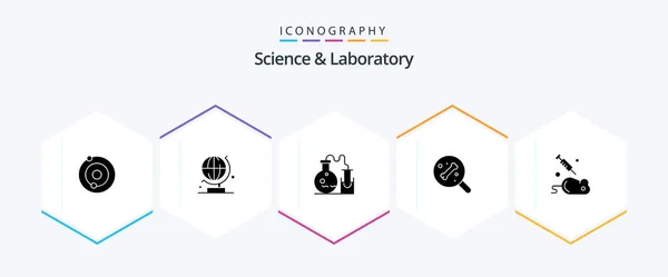 Science Glyph Icon Pack Including Mouse Lab Laboratory Science — Stok Vektör