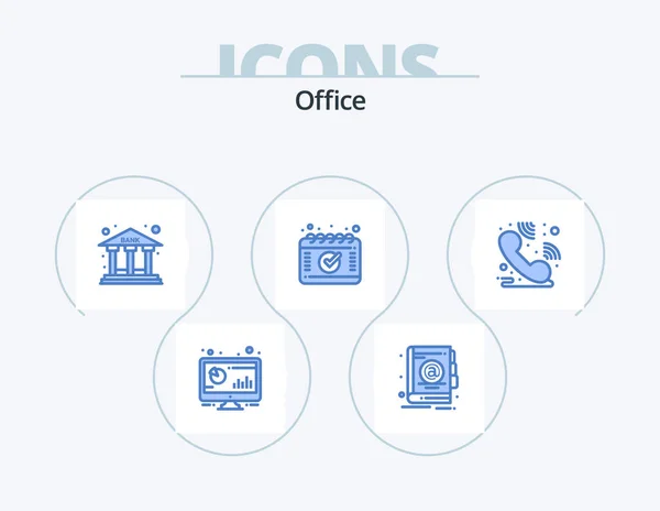 Office Blue Icon Pack Icon Design Гаряча Лінія Центр Язку — стоковий вектор