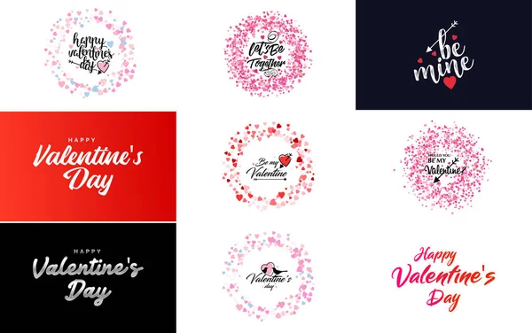 Happy Valentine Day Banner Template Romantic Theme Red Color Scheme — Stock vektor