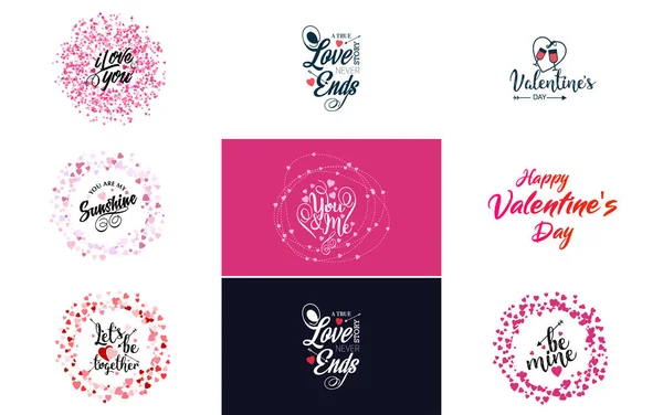 Happy Women Day Lettering Typography Poster Heart International Woman Day — Vettoriale Stock