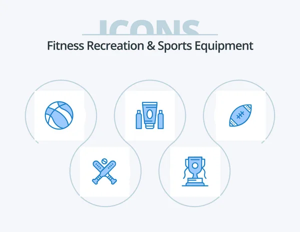 Fitness Recreation Sports Equipment Blue Icon Pack Icon Design Ball — Vettoriale Stock