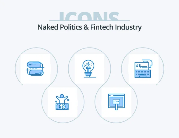 Naked Politics Fintech Industry Blue Icon Pack Icon Design Idea — Stok Vektör