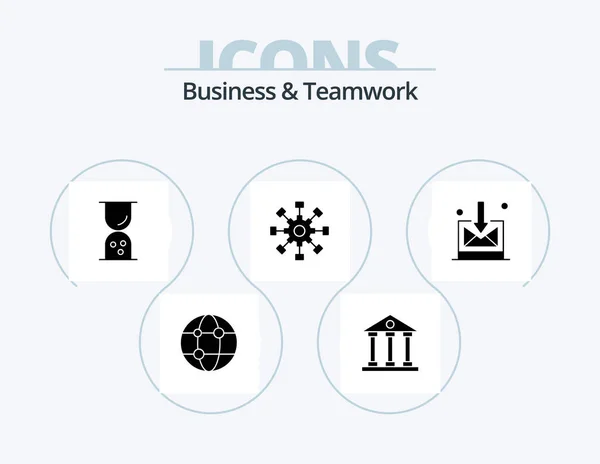 Business Teamwork Glyph Icon Pack Icon Design Collaboration Business Finance — Διανυσματικό Αρχείο