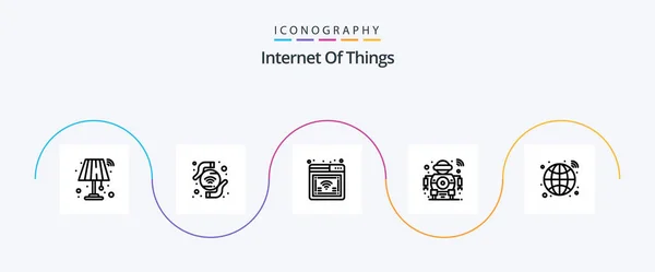 Internet Things Line Icon Pack Including Hub Tech Online Smart — Wektor stockowy