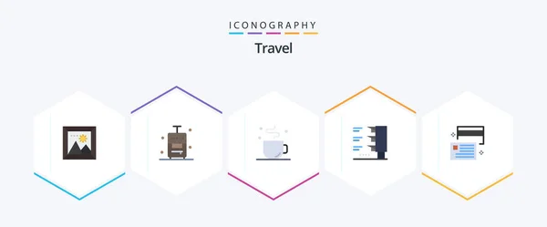 Travel Flat Icon Pack Including Cash Borrow Break Travel Traffic — Stockvector
