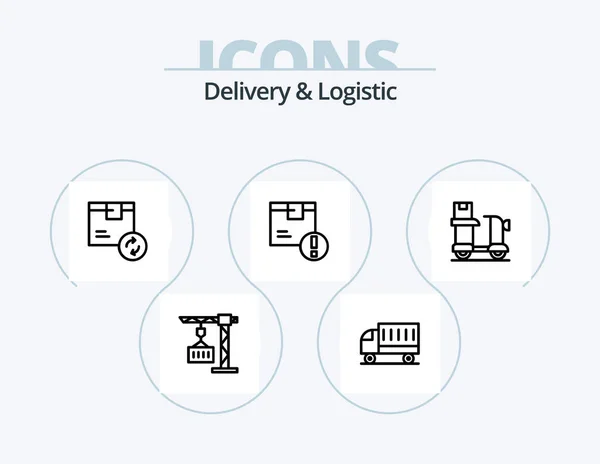 Delivery Logistic Line Icon Pack Icon Design Logistics Delivery Shipping — Stock vektor