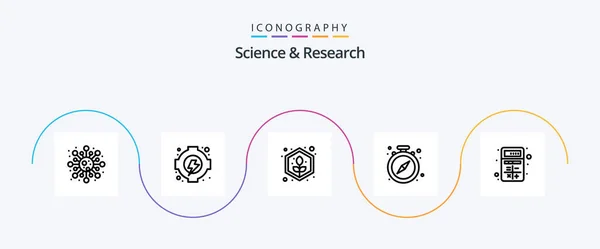 Science Line Icon Pack Including Apps Add Grow Time Stop — Stockvektor