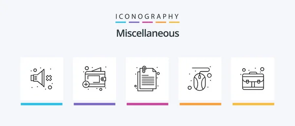 Miscellaneous Line Icon Pack Including Shop File Setup Manage Creative — Stockvector