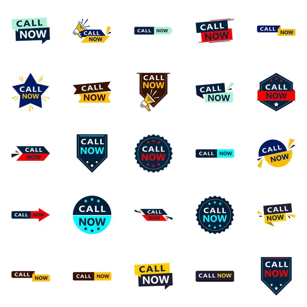 Professional Typographic Designs Polished Call Action Campaign Call Now — Stok Vektör