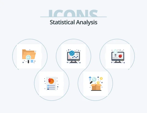 Statistical Analysis Flat Icon Pack Icon Design Online Finance Product — Stock Vector