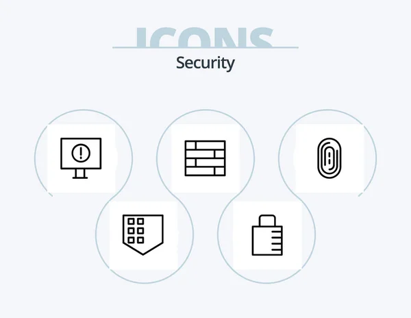 Security Line Icon Pack Icon Design Fingerprint Security — Vetor de Stock