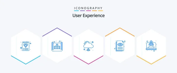 User Experience Blue Icon Pack Including Startup Computer Cloud Internet — Wektor stockowy