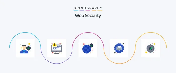 Web Security Flat Icon Pack Including Optimization Email Encryption Security — Archivo Imágenes Vectoriales