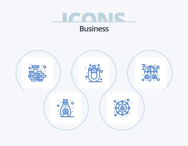 Business Blue Icon Pack Icon Design Investment Assets Mind Customer — Stock Vector