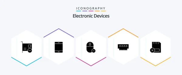 Devices Glyph Icon Pack Including Gadget Computers Hardware Remove Hardware — Stockvector