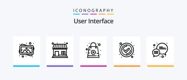 User Interface Line Icon Pack Including Help Delete Headset Target — Wektor stockowy