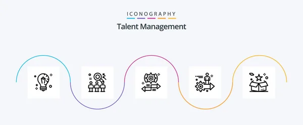 Talent Management Line Icon Pack Including Arrow Setting User Right — Stok Vektör