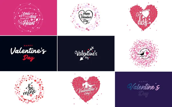 Love Word Art Design Heart Shaped Gradient Background — Wektor stockowy