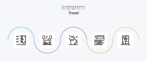 Travel Line Icon Pack Including App Credit Break Cash Borrow — Image vectorielle