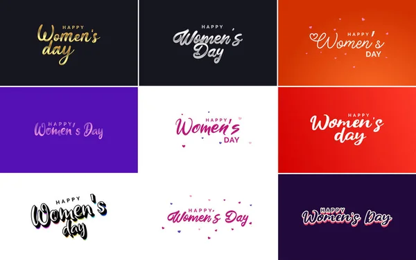 Abstract Happy Women Day Logo Women Face Love Vector Design — Vettoriale Stock