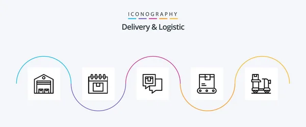 Delivery Logistic Line Icon Pack Including Logistics Delivery Planning Shipping — Vetor de Stock