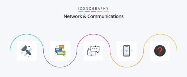 Network Communications Flat Icon Pack Including Smart Wifi Arrow Signal — Vetor de Stock