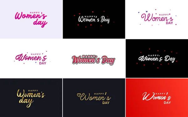 International Women Day Vector Hand Written Typography Background — Stockový vektor