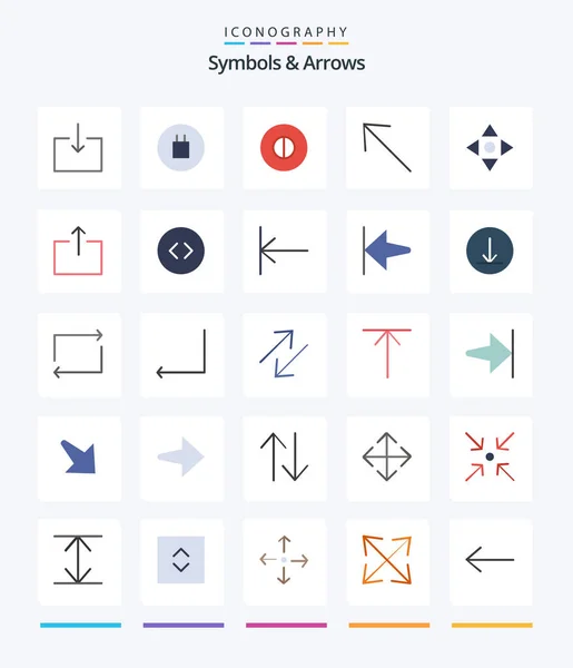 Creative Symbols Arrows Flat Icon Pack Enlarge Arrows Send Arrow — Archivo Imágenes Vectoriales