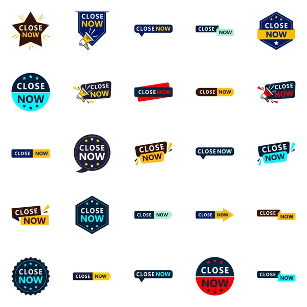 Hurry Close Text Banners Pack — Stock Vector