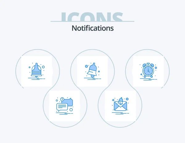 Notifications Blue Icon Pack Icon Design Notification Alarm Notification Alert — Stock Vector