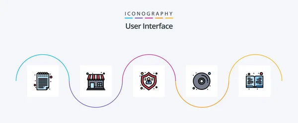 User Interface Line Filled Flat Icon Pack Including Read Protect — Vector de stock