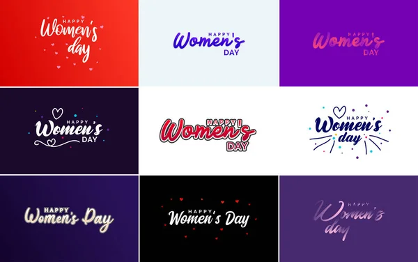Set Cards International Women Day Logo — Archivo Imágenes Vectoriales