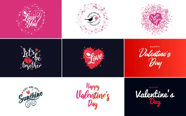 Happy Valentine Day Greeting Background Papercut Realistic Style Paper Clouds — Vector de stock