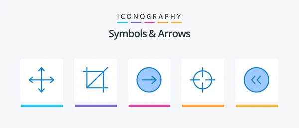 Symbols Arrows Blue Icon Pack Including Circle Arrows Arrows Symbols — Vector de stock