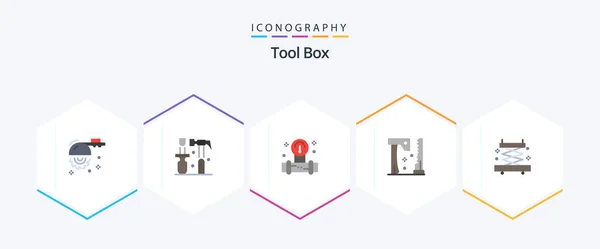 Tools Flat Icon Pack Including Industry Tools Manometer Saw — 스톡 벡터